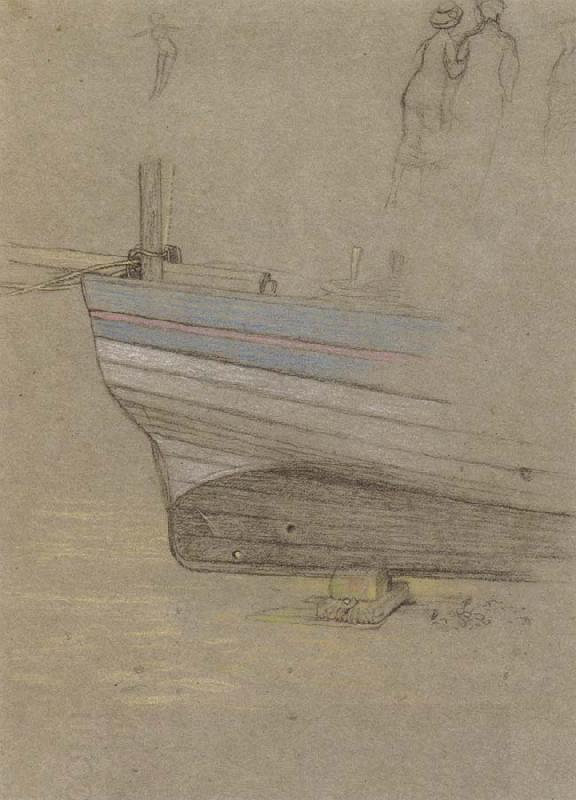 Joseph E.Southall Study of the Stern of a Fishing Boat China oil painting art